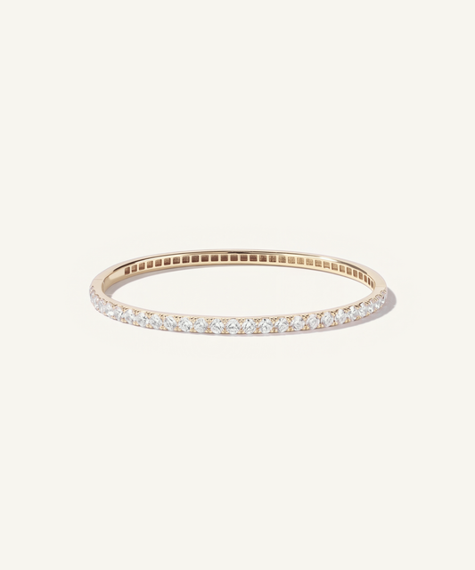 Champagne Gold | Lab Grown Diamond Half Tennis Bangle
