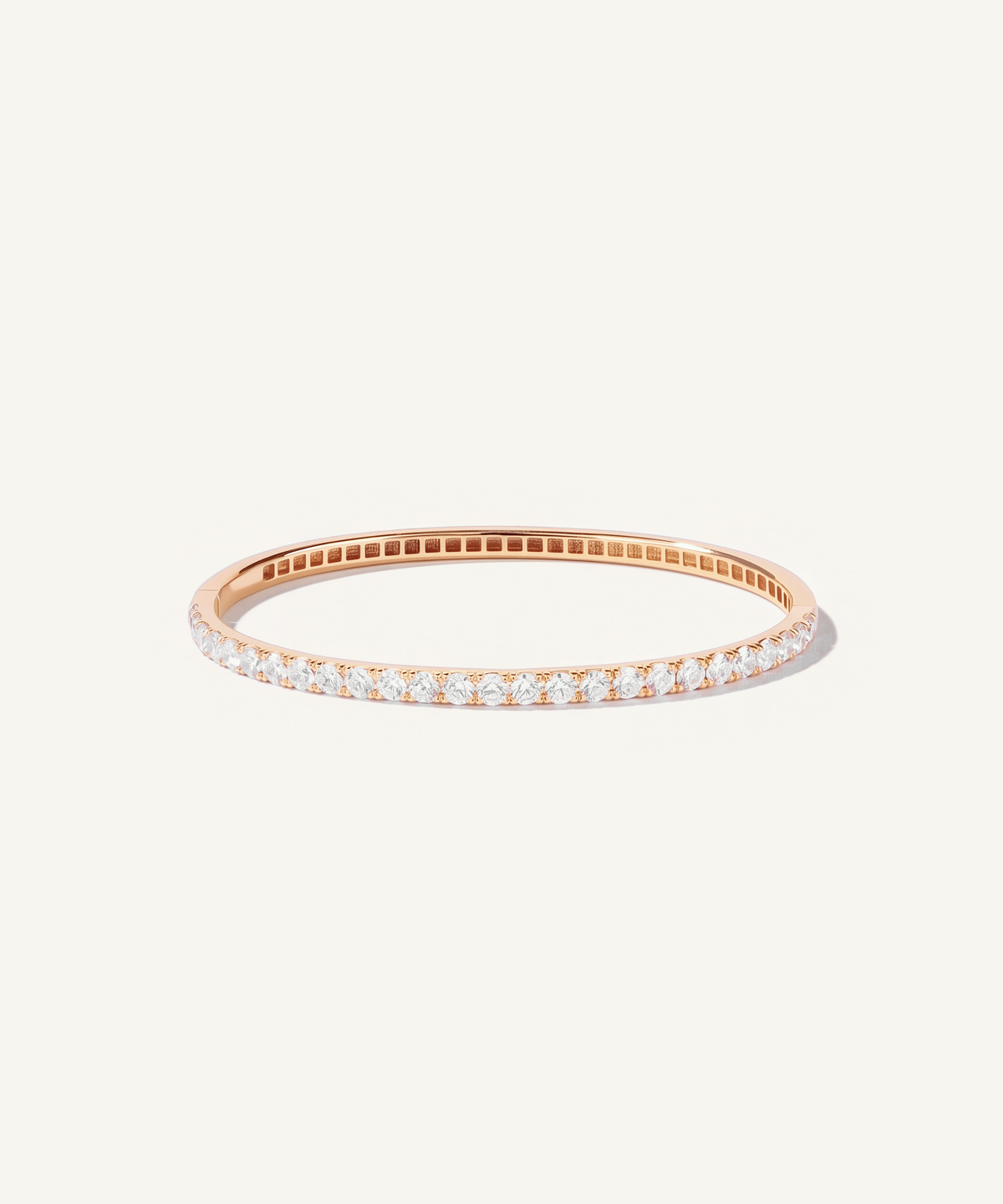 Rose Gold | Lab Grown Diamond Half Tennis Bangle