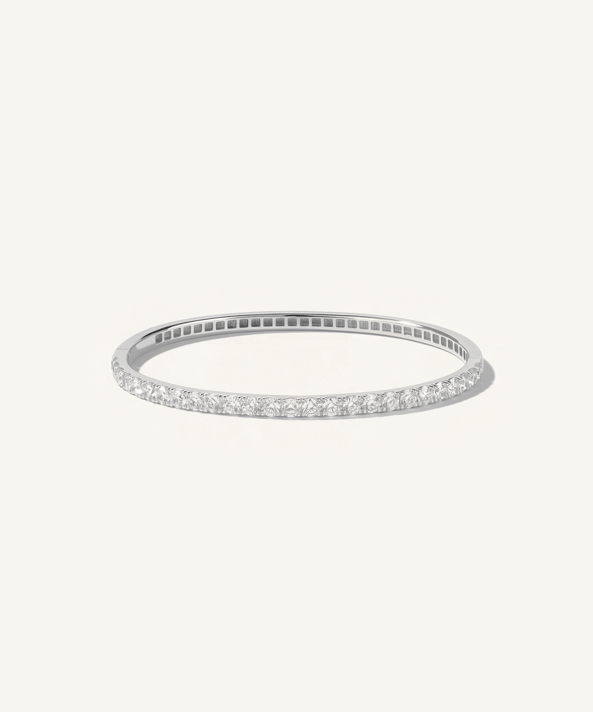 White Gold | Lab Grown Diamond Half Tennis Bangle