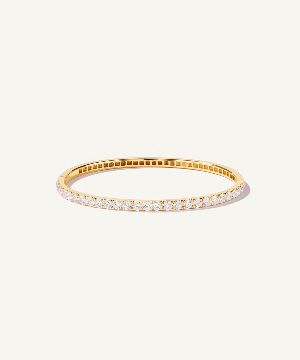 Yellow Gold | Lab Grown Diamond Half Tennis Bangle