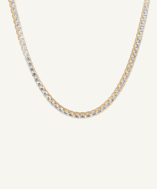 Yellow Gold | Lab Grown Diamond Tennis Necklace, 3mm