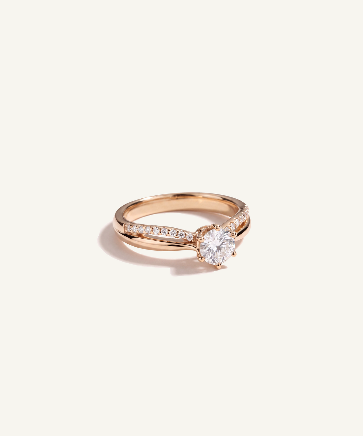 0.5ct Lab Grown Diamond Split Shank Pave Engagement Ring