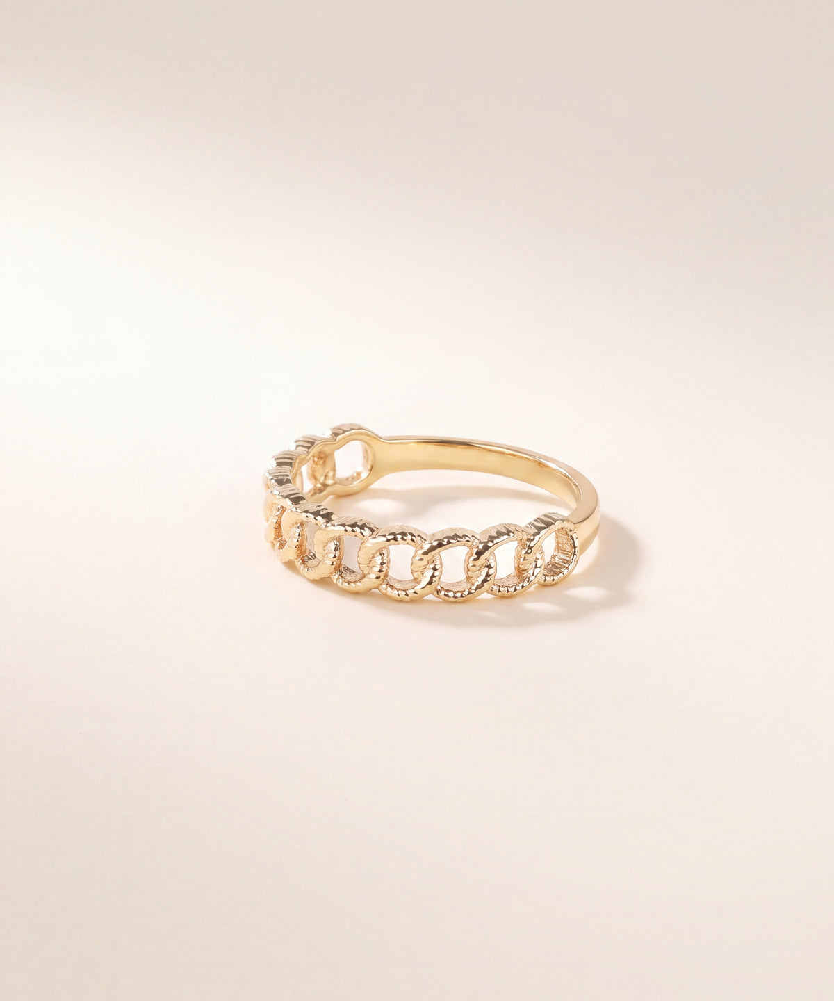 Yellow Gold | Milgrain Chain Link Band Ring, view 3