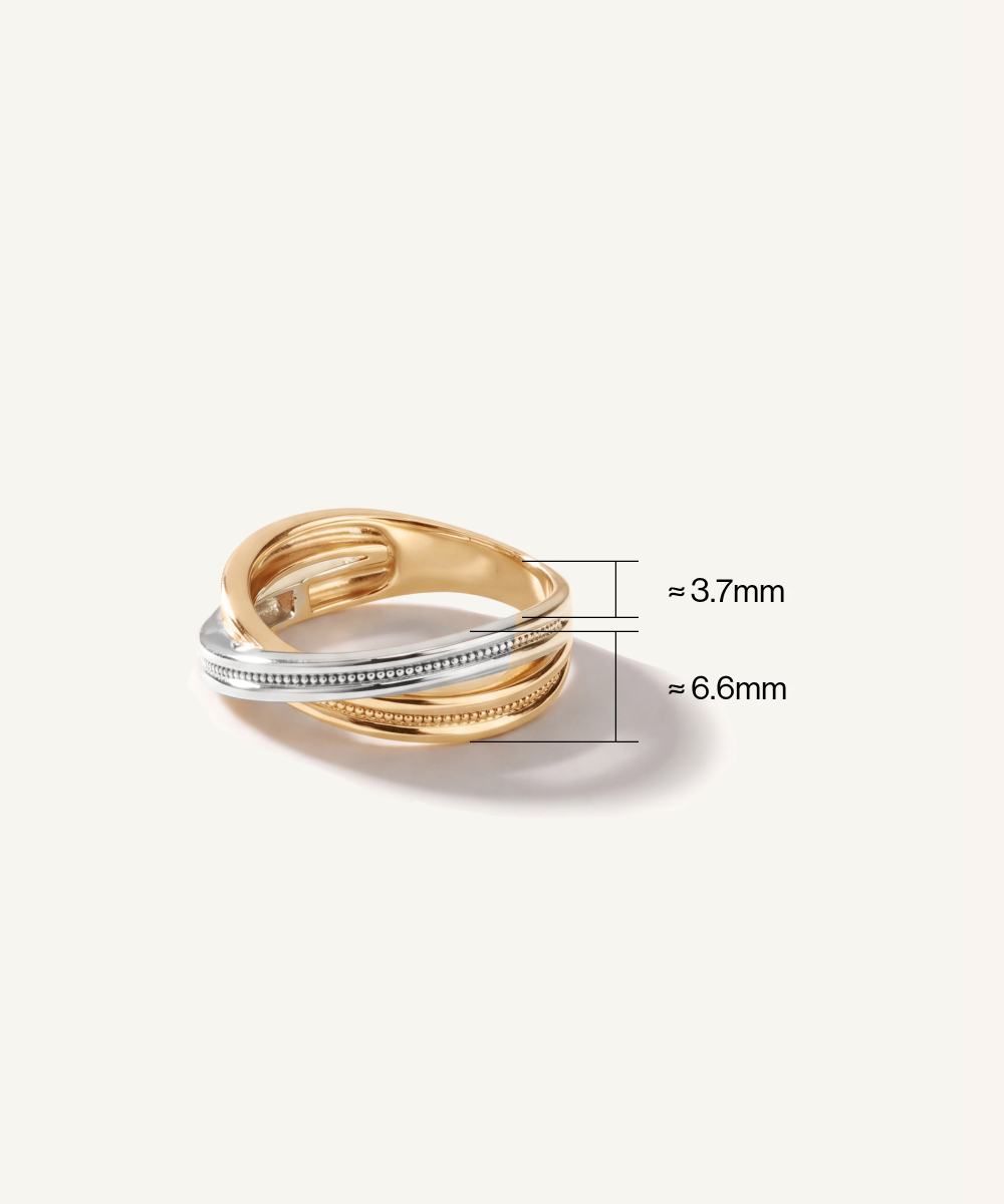 Milgrain Crossover Ring