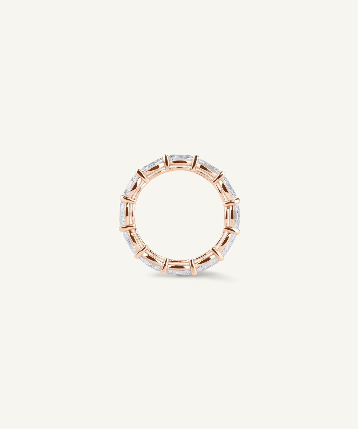 Rose Gold | Oval Cut Lab Grown Diamond Eternity Band, profile