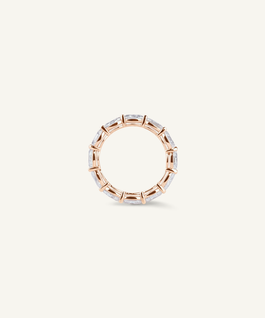 Rose Gold | Oval Cut Lab Grown Diamond Eternity Band, profile