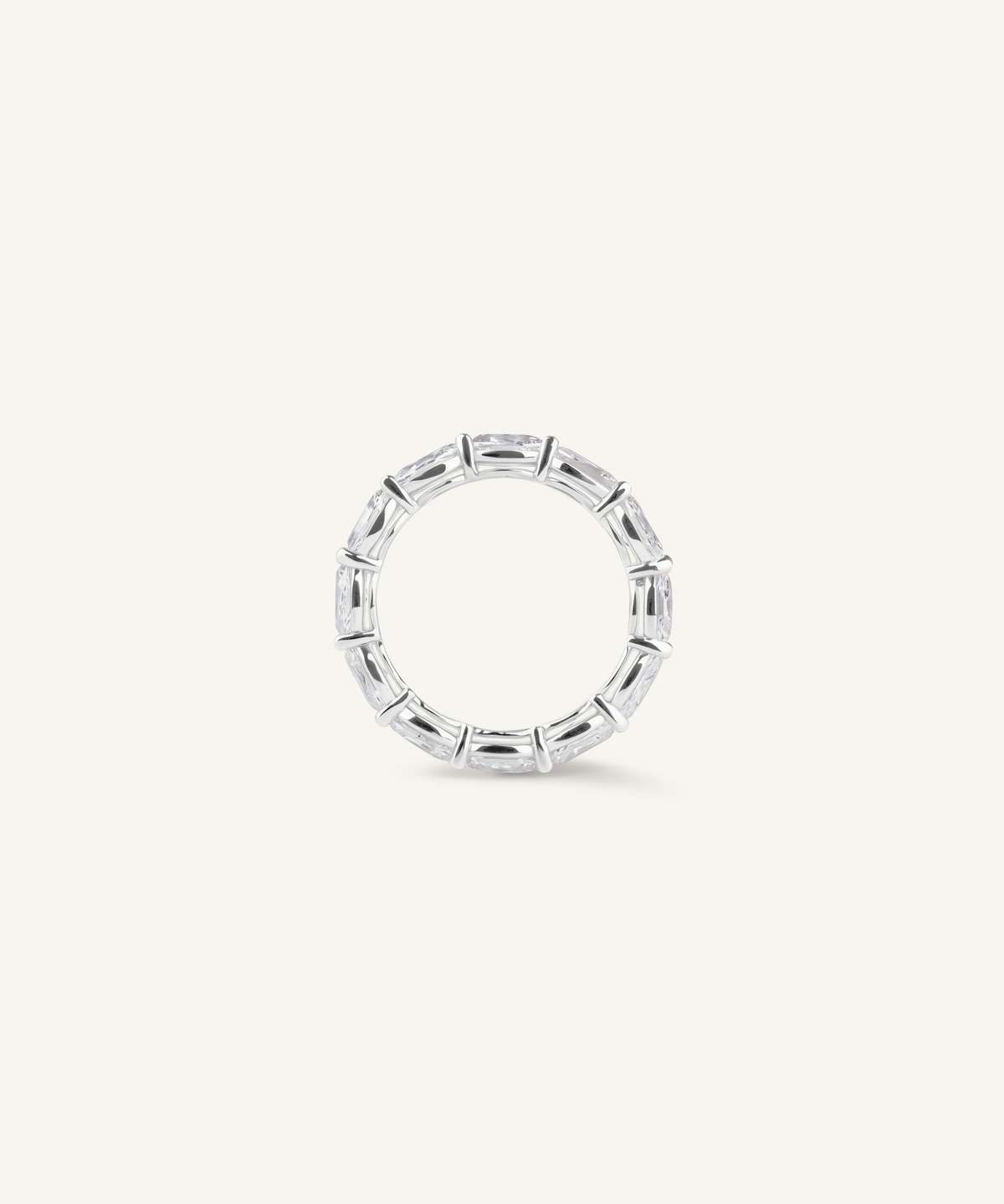 White Gold | Oval Cut Lab Grown Diamond Eternity Band, profile