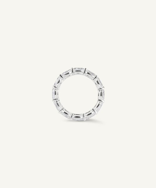 White Gold | Oval Cut Lab Grown Diamond Eternity Band, profile