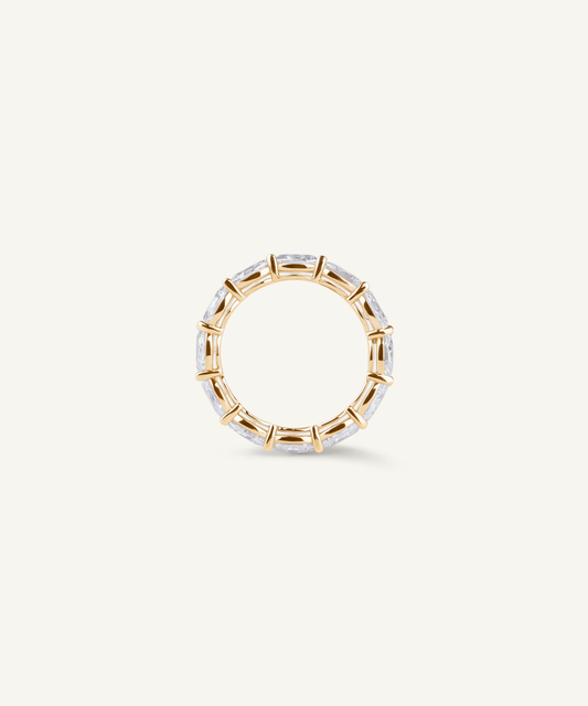 Yellow Gold | Oval Cut Lab Grown Diamond Eternity Band, profile