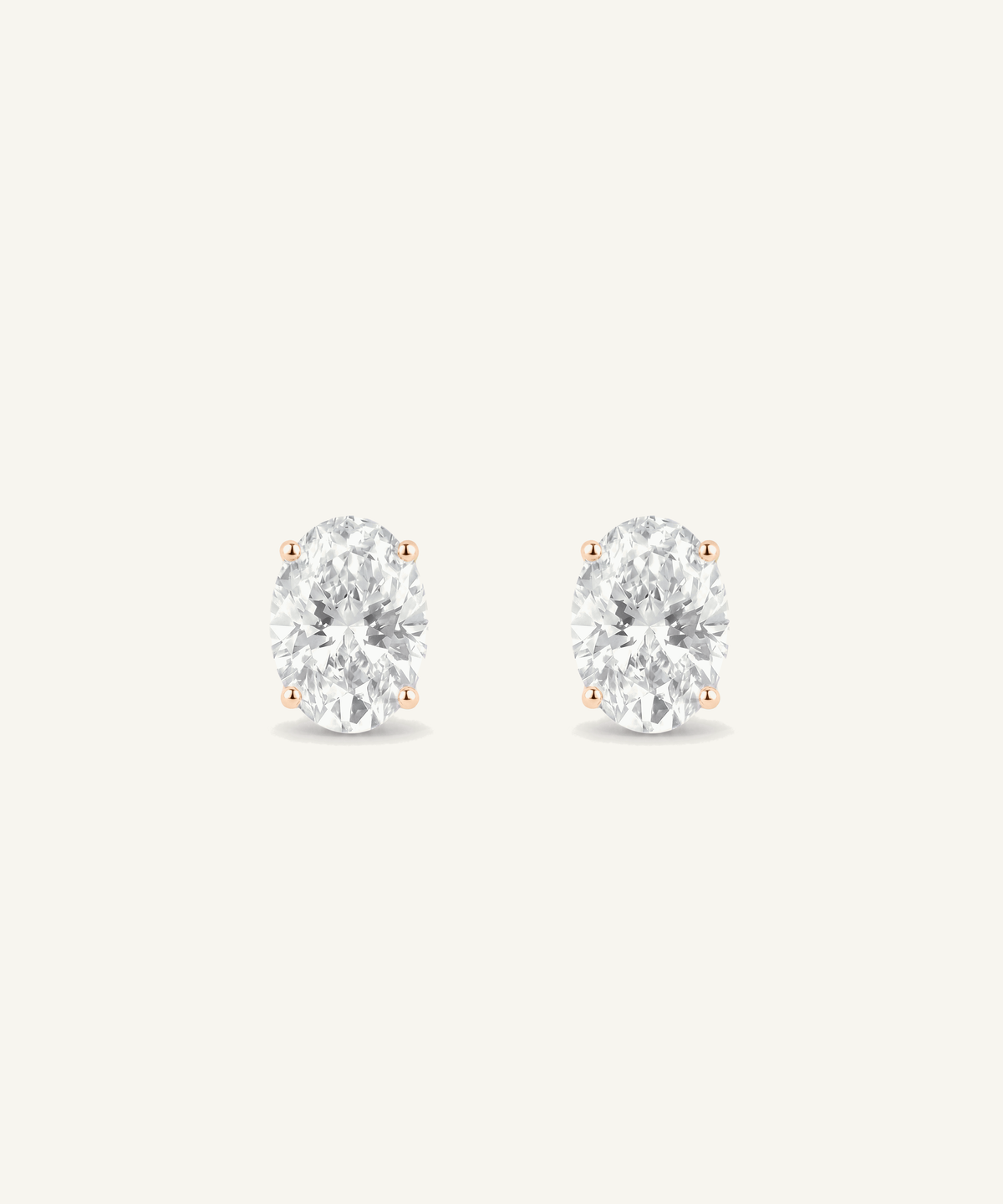 Rose Gold | Oval Cut Lab Grown Diamond Stud Earrings