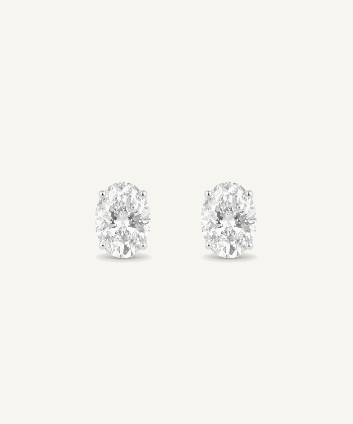 White Gold | Oval Cut Lab Grown Diamond Stud Earrings