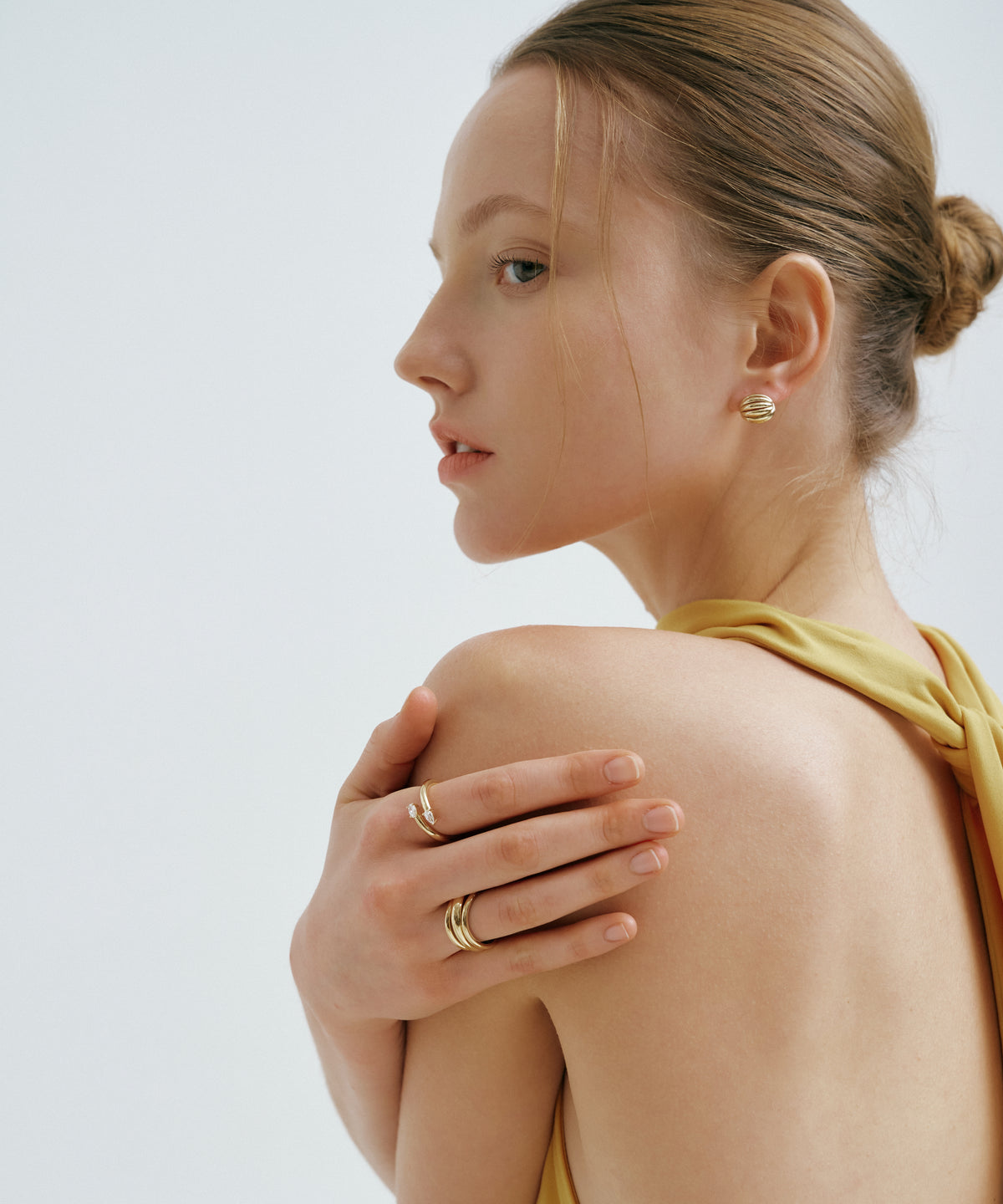 Yellow Gold | Pear & Oval Cut Toi et Moi Bypass Ring, worn
