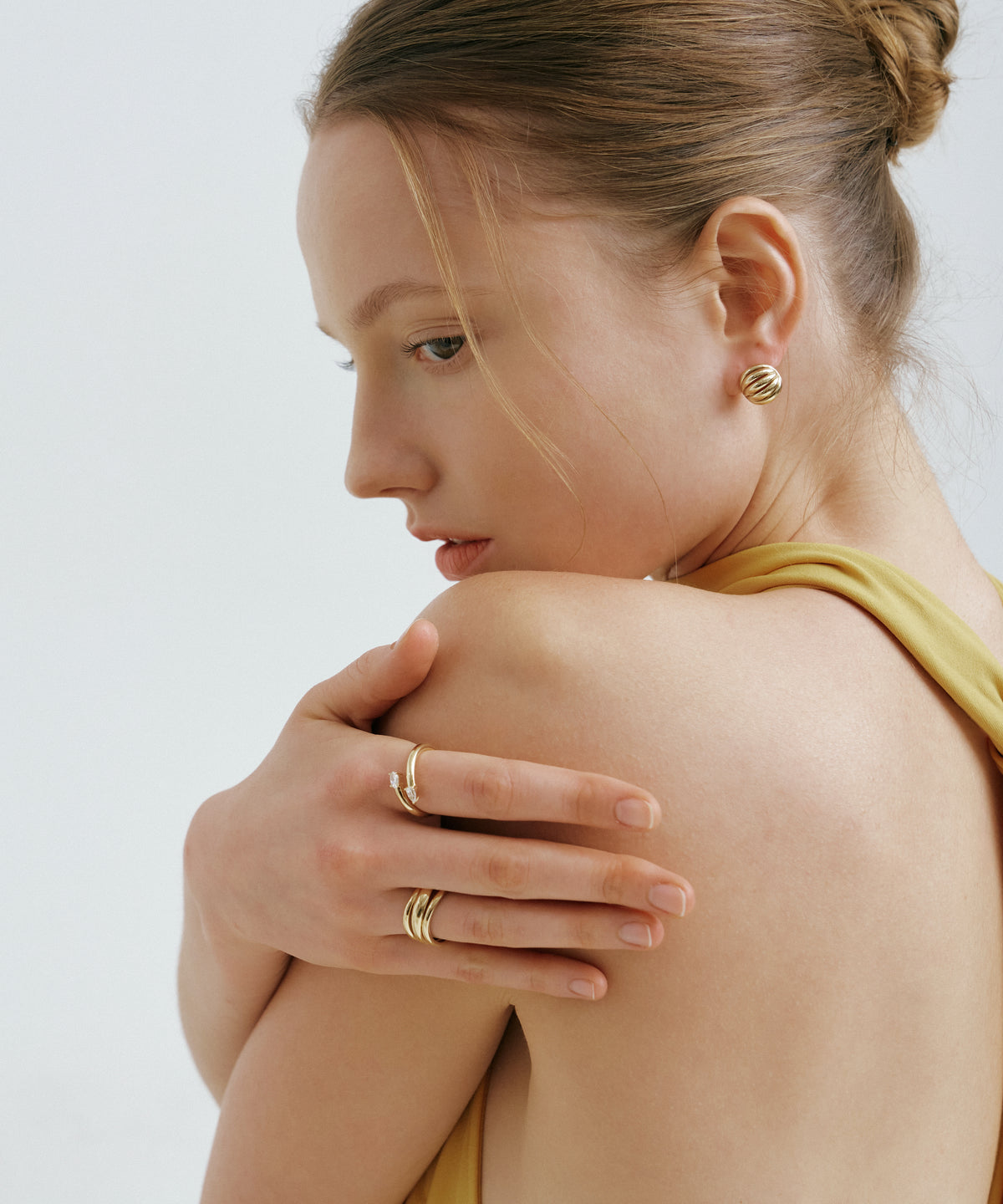 Yellow Gold | Pear & Oval Cut Toi et Moi Bypass Ring, worn 2