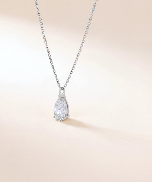 White Gold | Pear Cut Lab Grown Diamond Solitaire Necklace, view 2