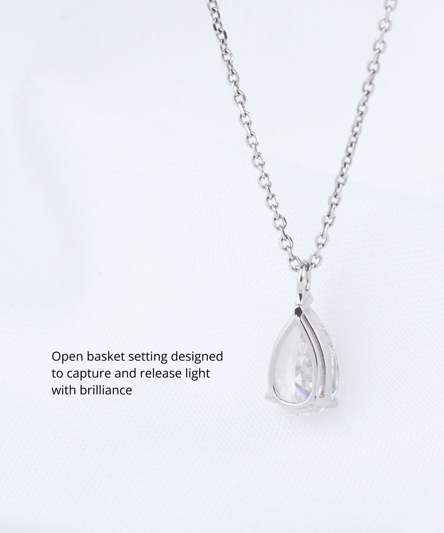 Pear Cut Lab Grown Diamond Solitaire Necklace