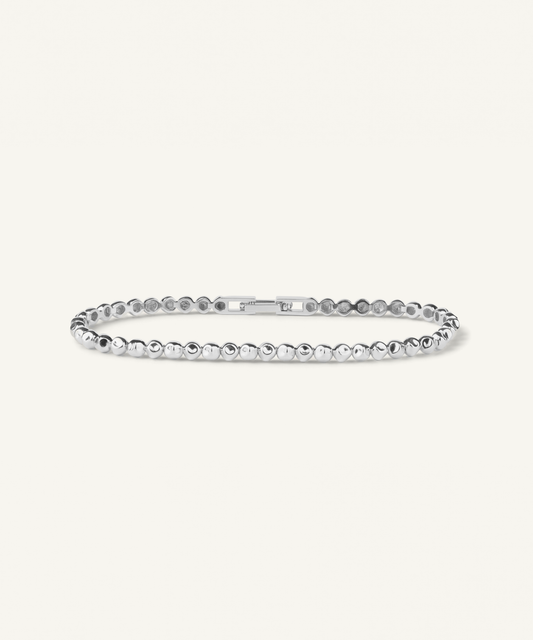 White Gold | Pebble Line Bracelet