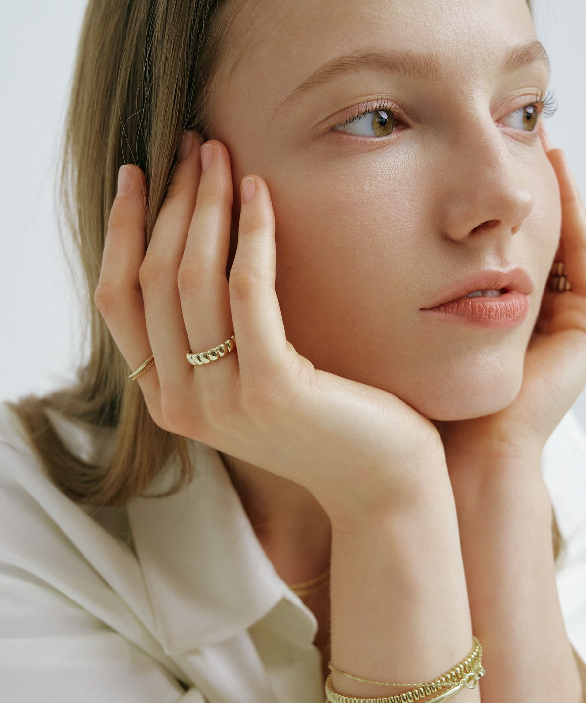 Yellow Gold | Petite Pillow Ring, worn 2