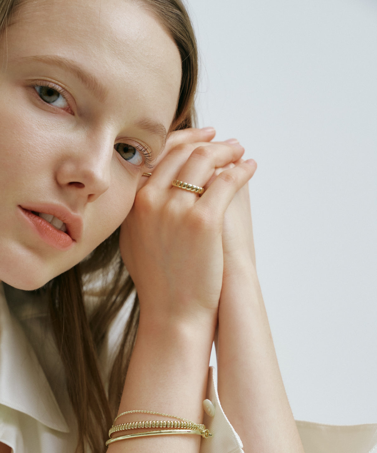 Yellow Gold | Petite Pillow Ring, worn 3
