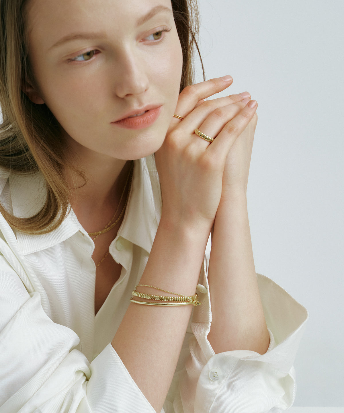 Yellow Gold | Petite Pillow Ring, worn 4
