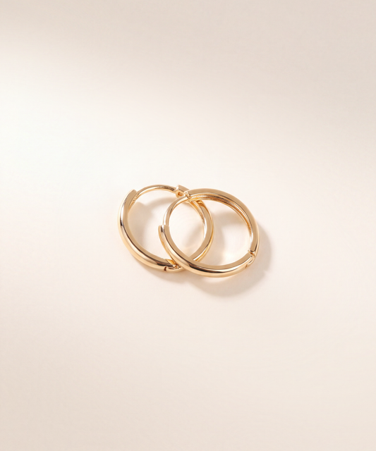 Yellow Gold | Classic Hoop Earrings, view 3