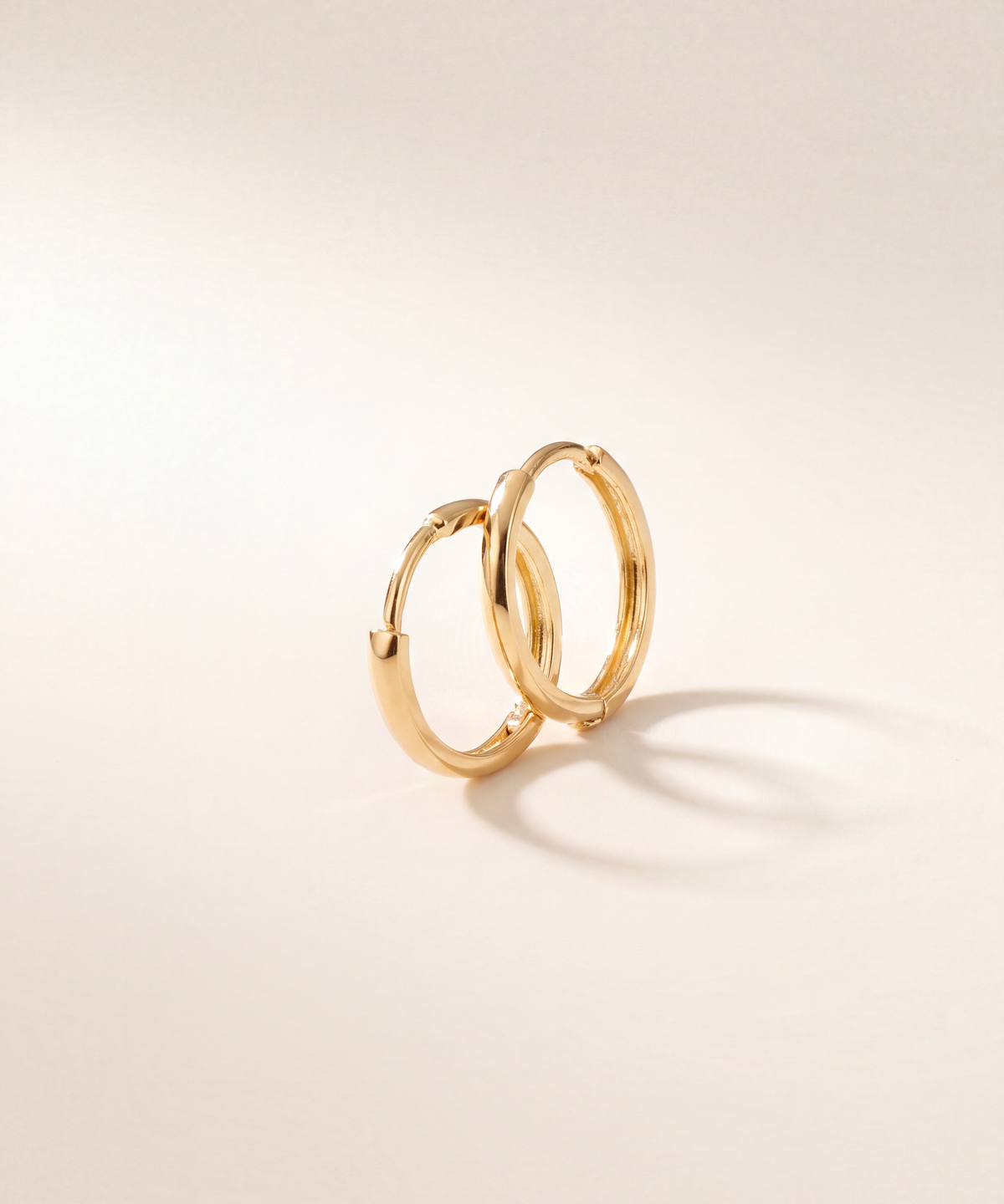 Yellow Gold | Classic Hoop Earrings, view 2