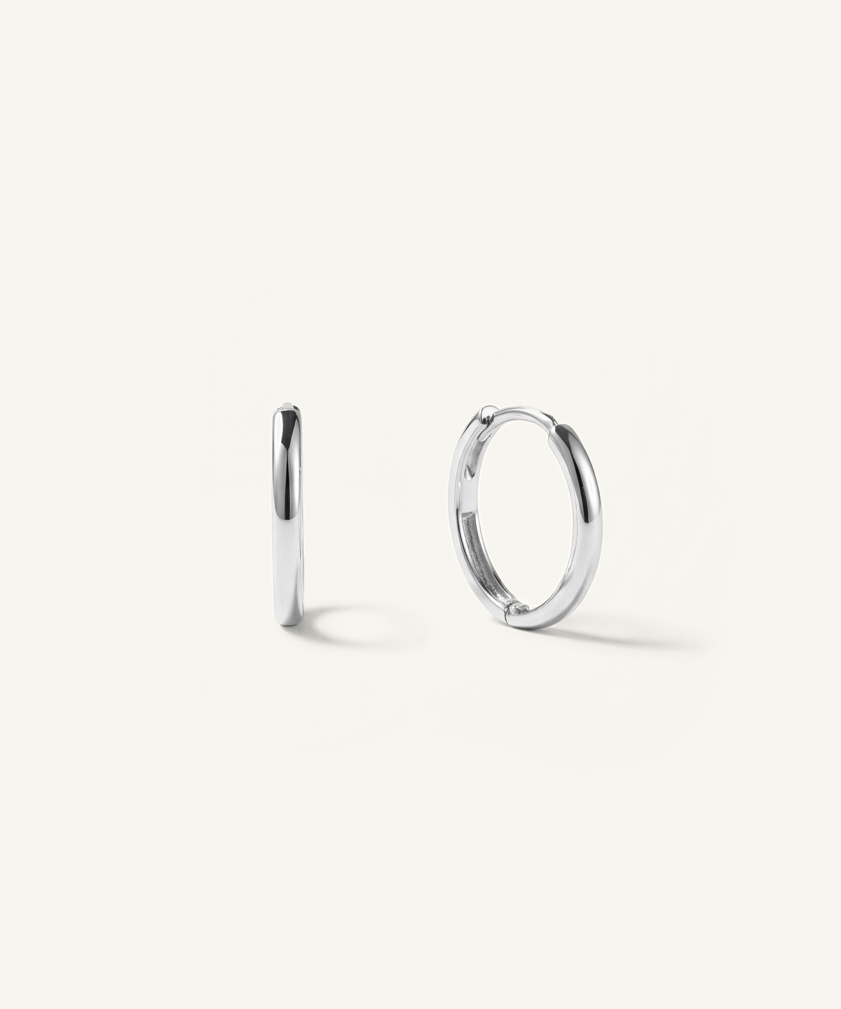 White Gold | Classic Hoop Earrings