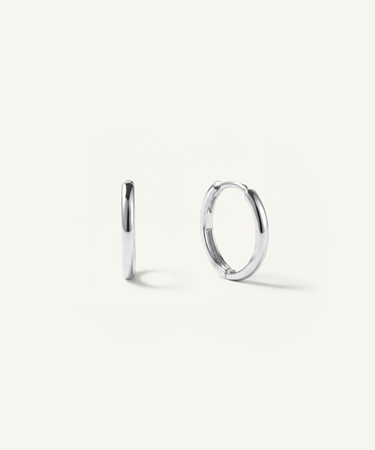 White Gold | Classic Hoop Earrings