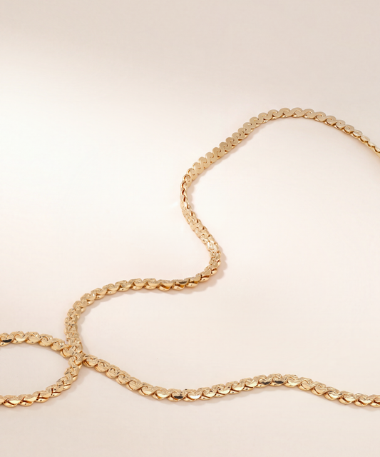 Yellow Gold | Diamond-Cut Reversible Serpentine Chain Necklace, view 4