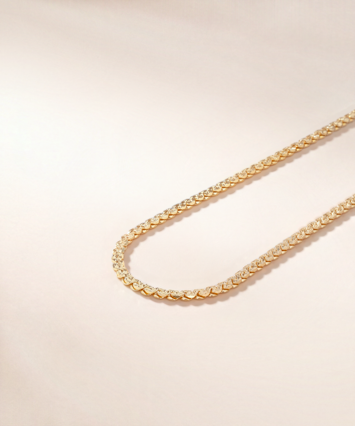 Yellow Gold | Diamond-Cut Reversible Serpentine Chain Necklace, view 5
