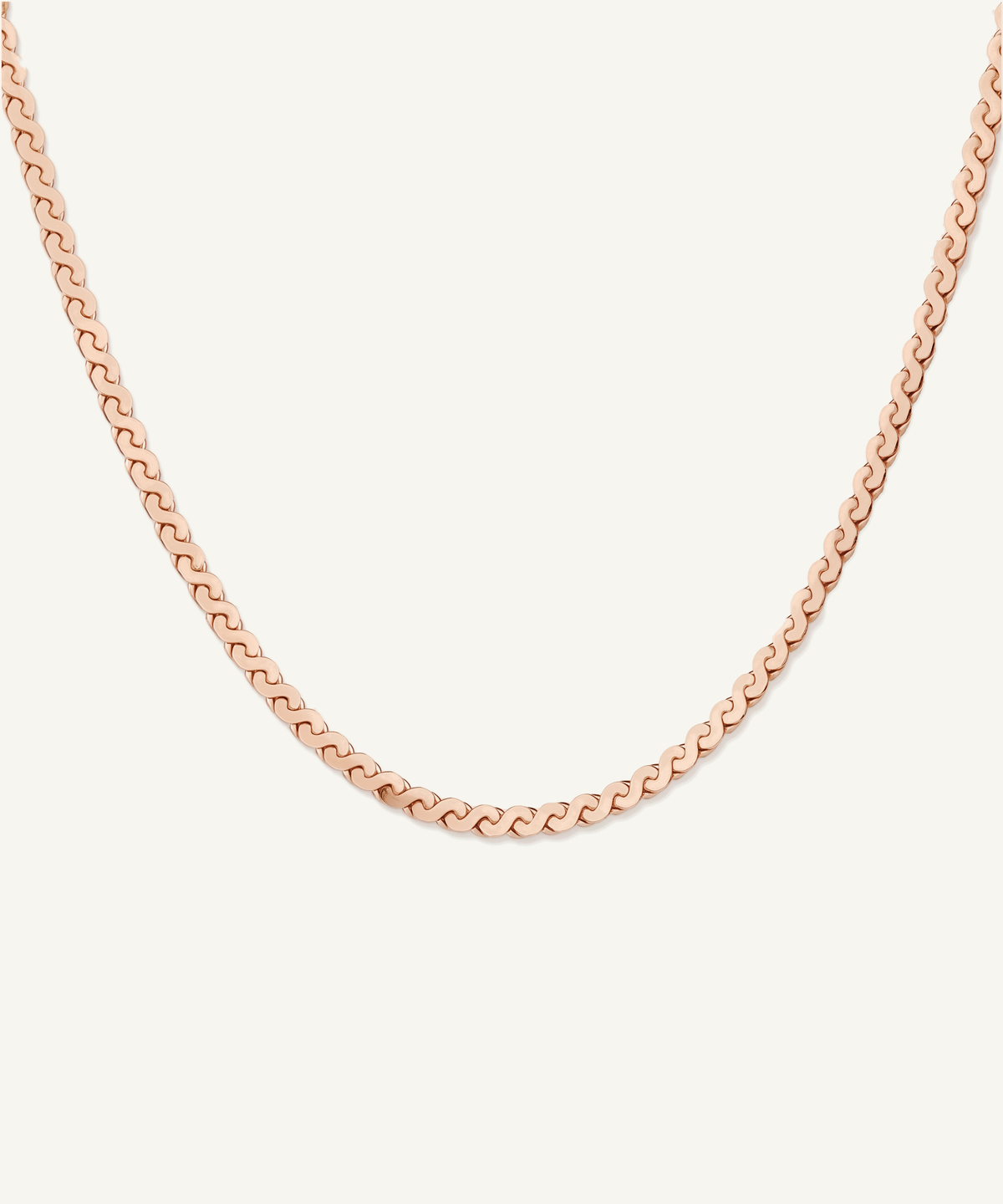 Rose Gold | Diamond-Cut Reversible Serpentine Chain Necklace, view 2 | back