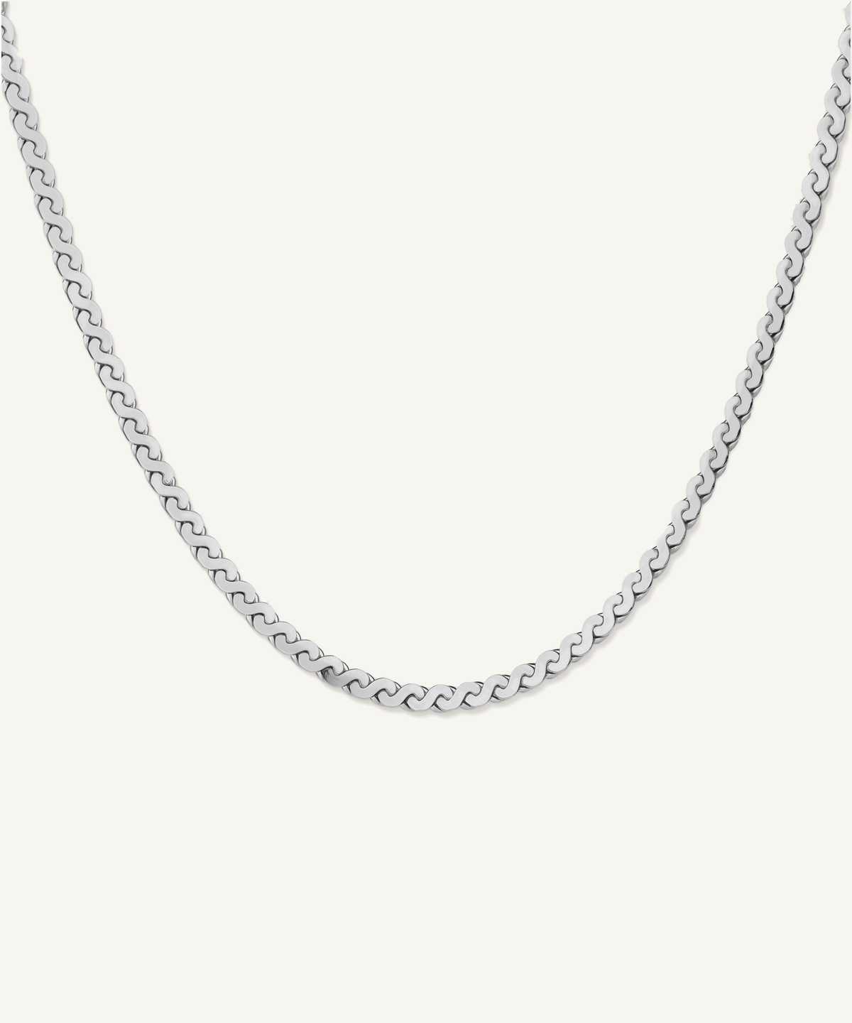 White Gold | Diamond-Cut Reversible Serpentine Chain Necklace, view 2 | back