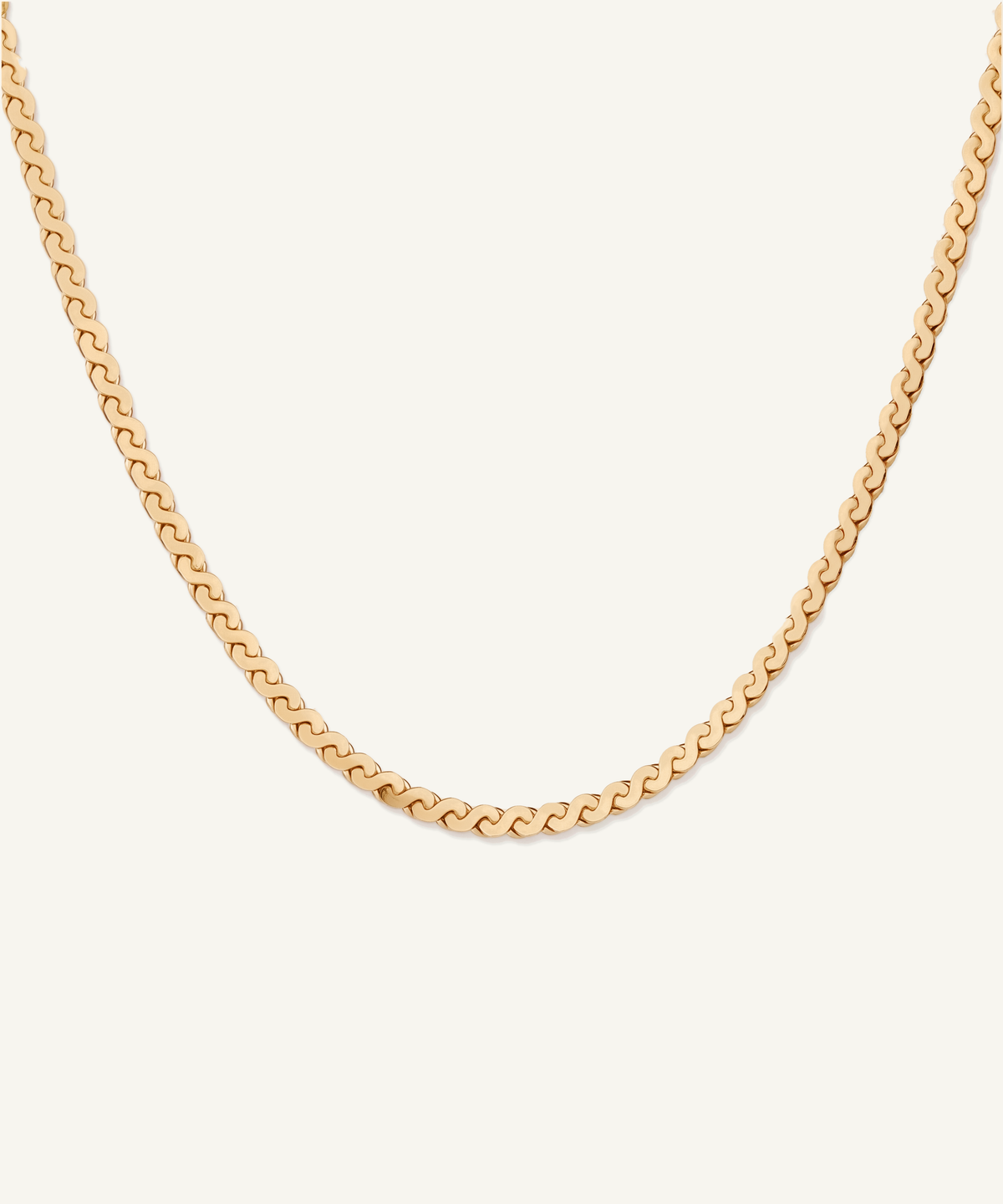 Yellow Gold | Diamond-Cut Reversible Serpentine Chain Necklace, view 2 | back