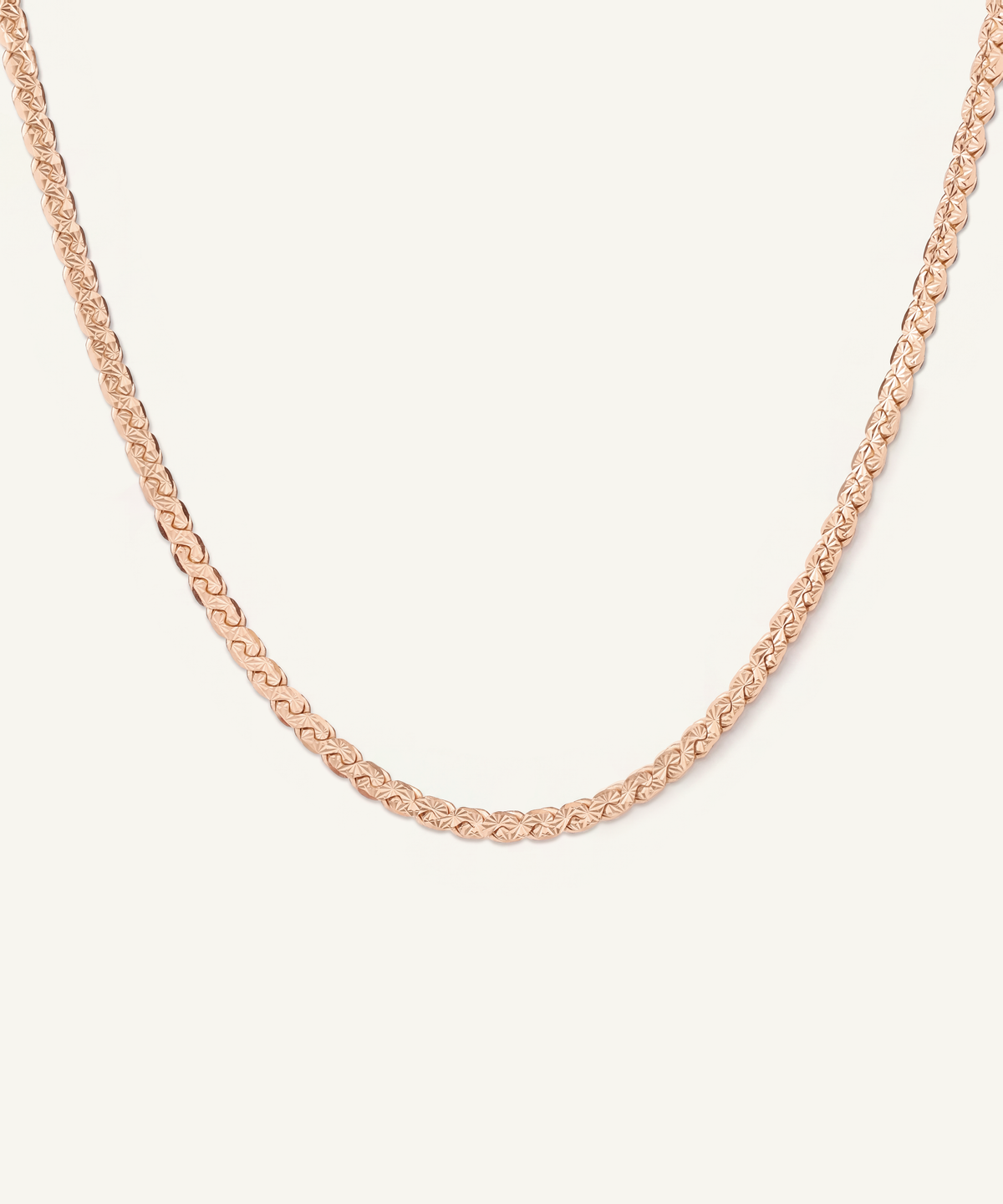 Rose Gold | Diamond-Cut Reversible Serpentine Chain Necklace | front