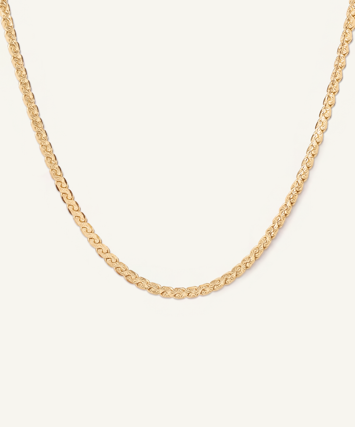 Yellow Gold | Diamond-Cut Reversible Serpentine Chain Necklace | front