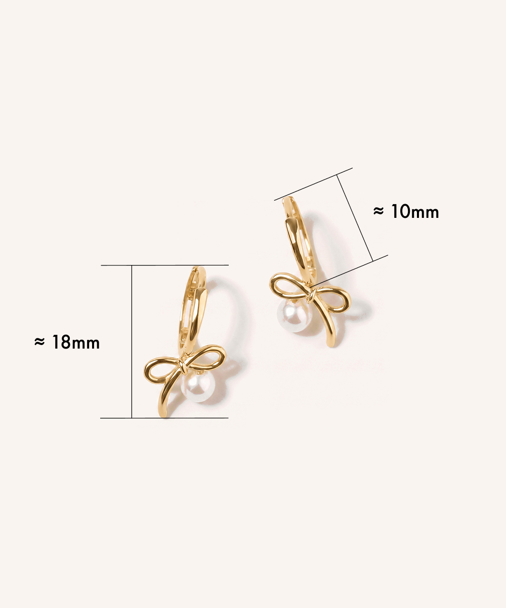 Ribbon Pearl Drop Earrings