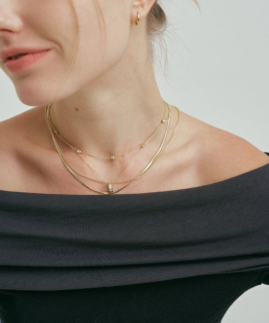 Yellow Gold | Rondelle Necklace, worn