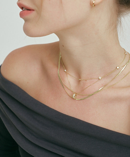Yellow Gold | Rondelle Necklace, worn 2