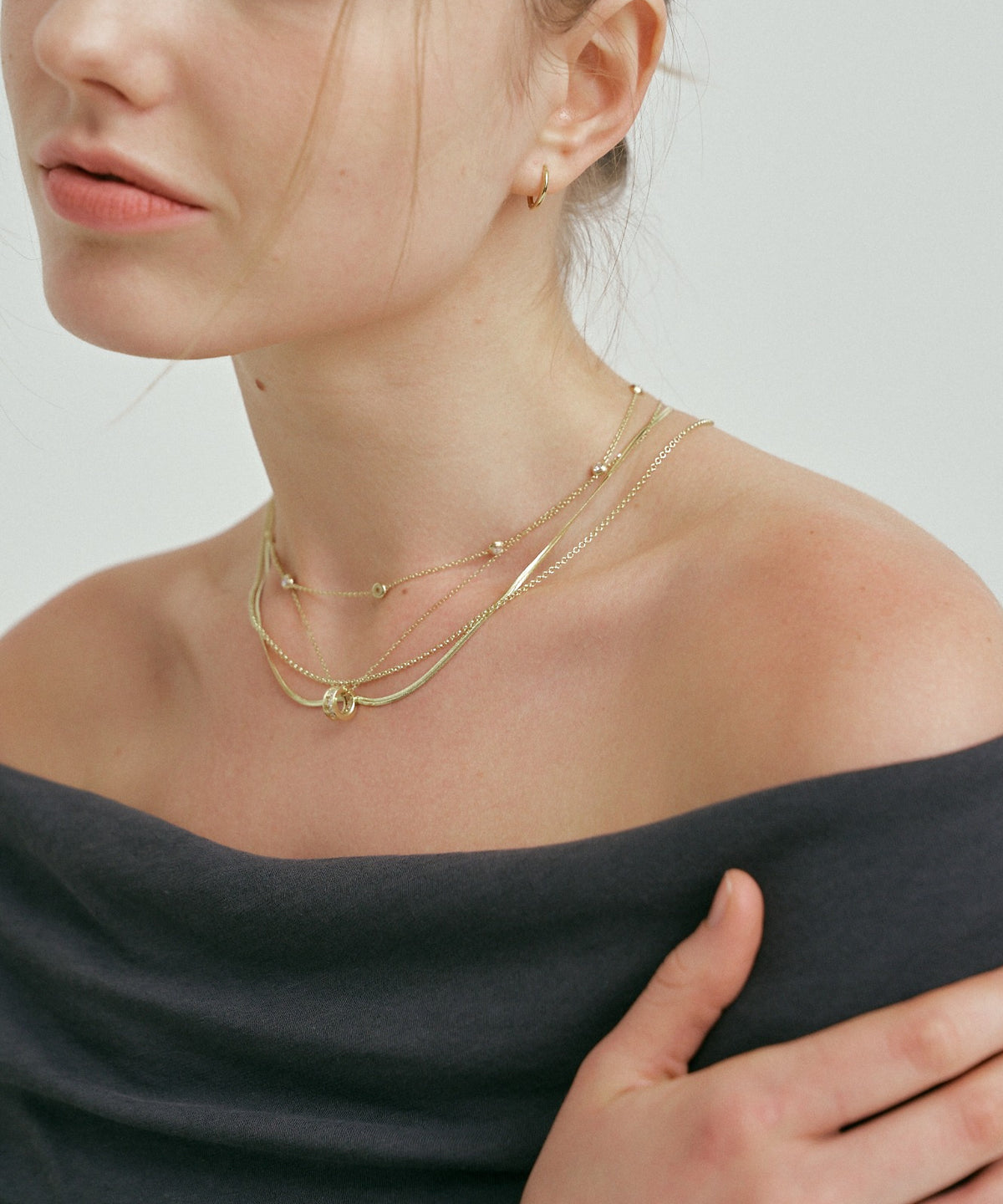 Yellow Gold | Rondelle Necklace, worn 3