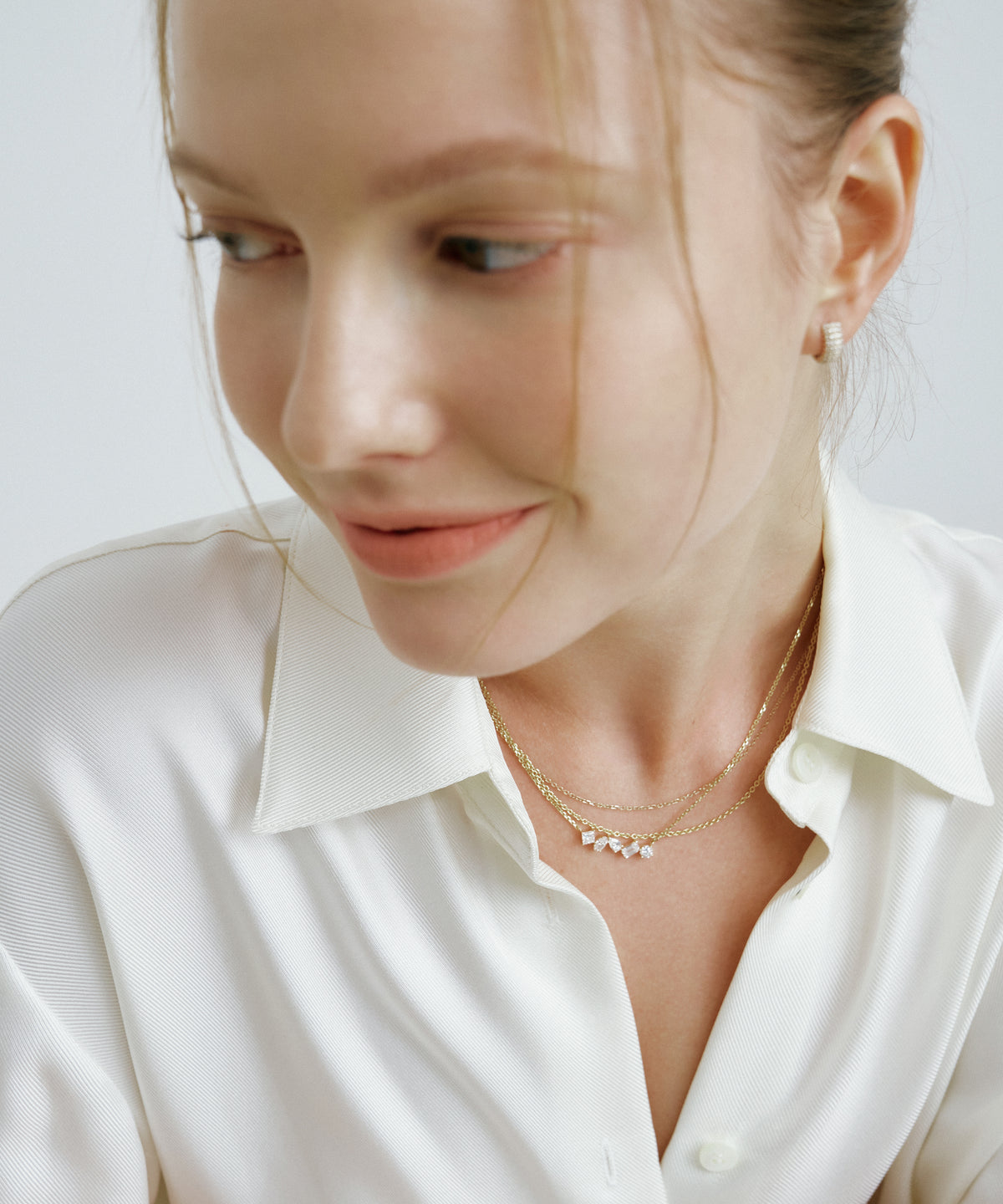 Yellow Gold | Tangent Ensemble Necklace, No. 1, worn 2