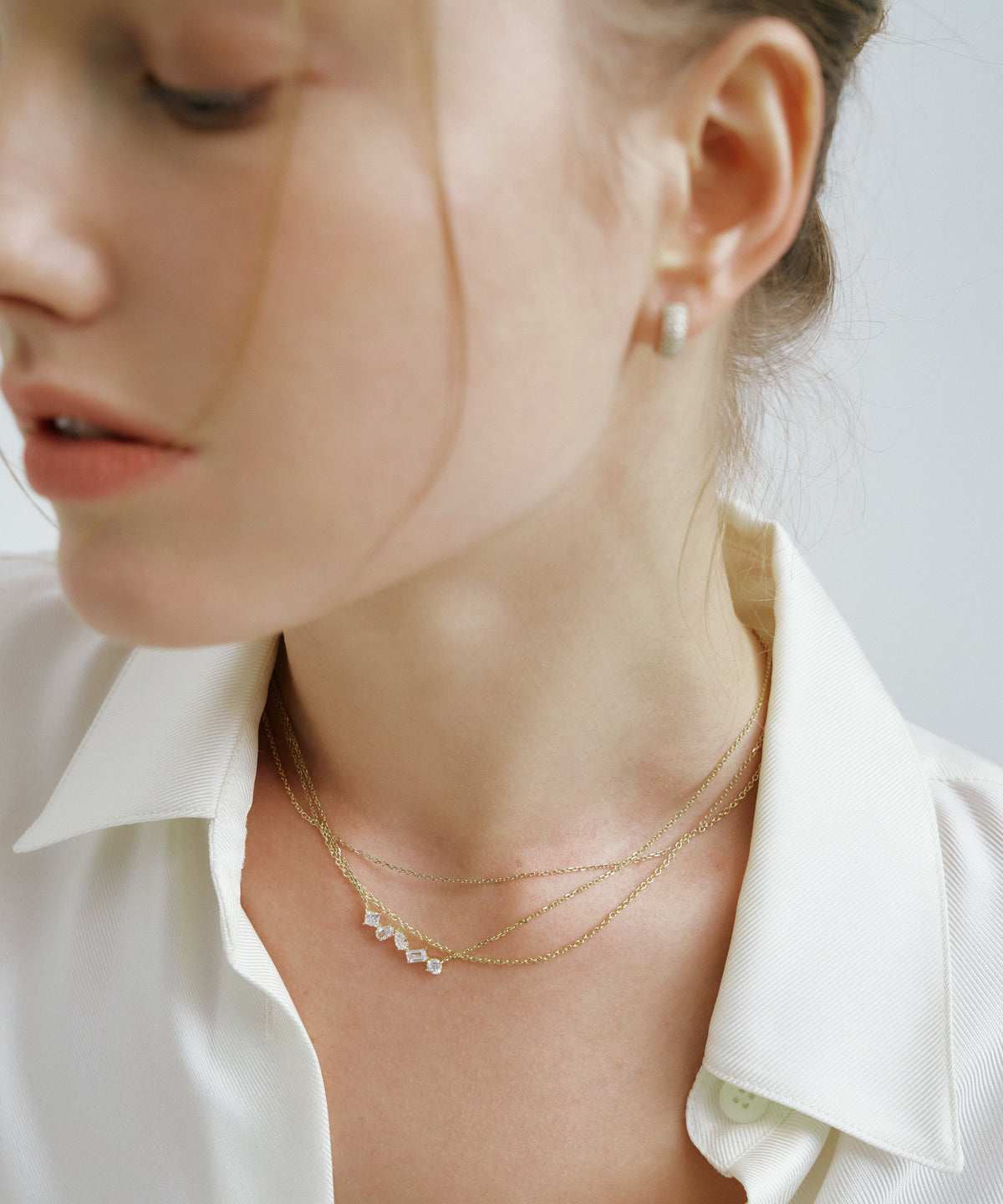 Yellow Gold | Tangent Ensemble Necklace, No. 1, worn 3