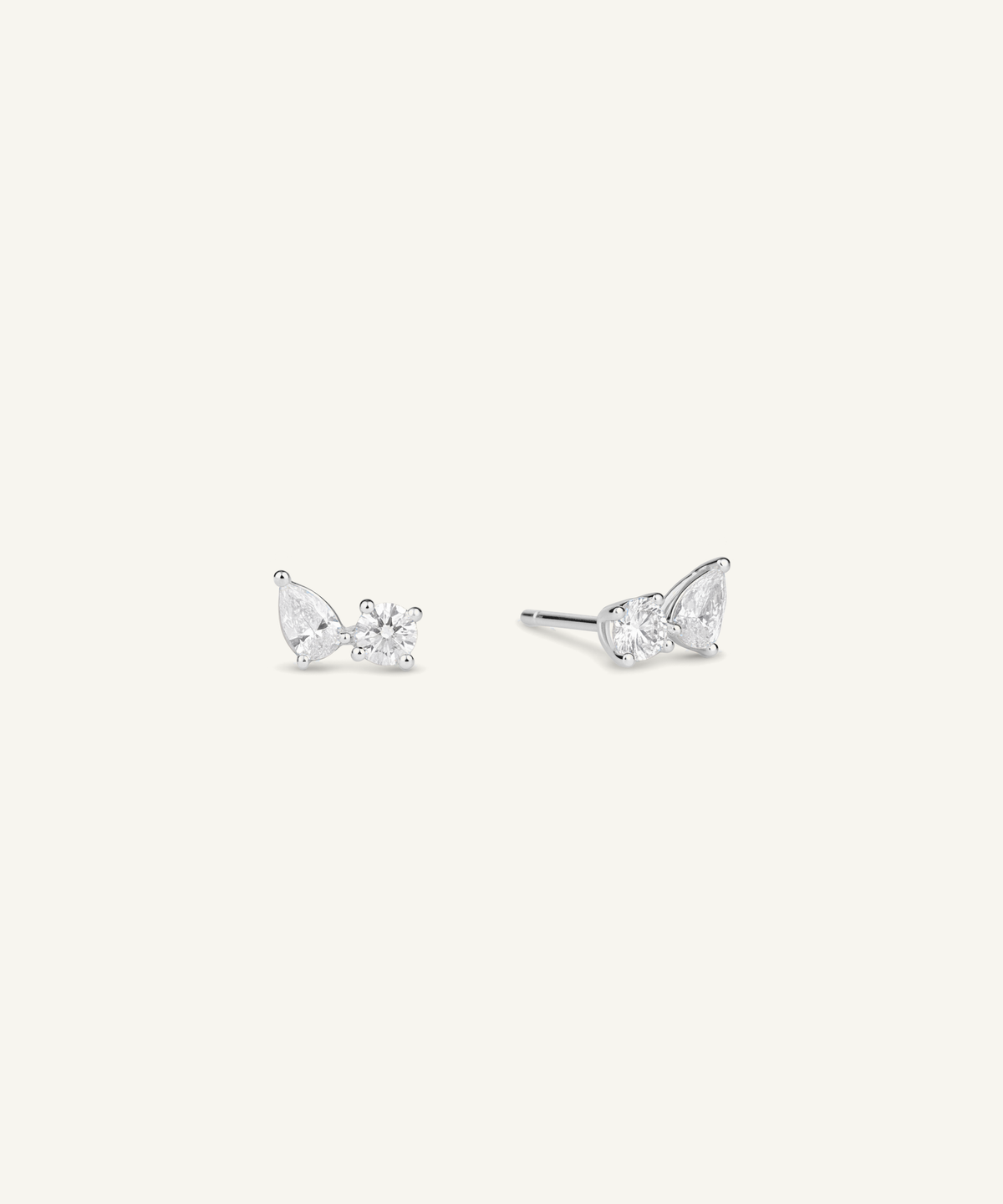 White Gold | Tangent Stud Earrings, thumbnail