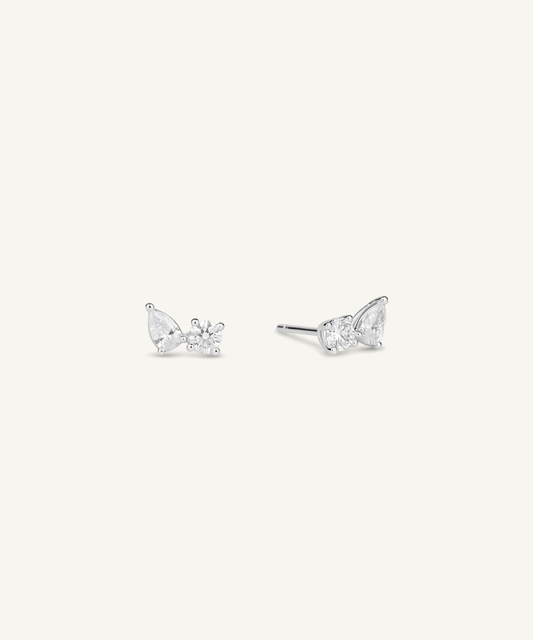 White Gold | Tangent Stud Earrings, thumbnail