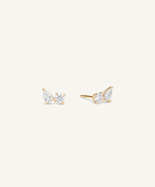 Yellow Gold | Tangent Stud Earrings, thumbnail