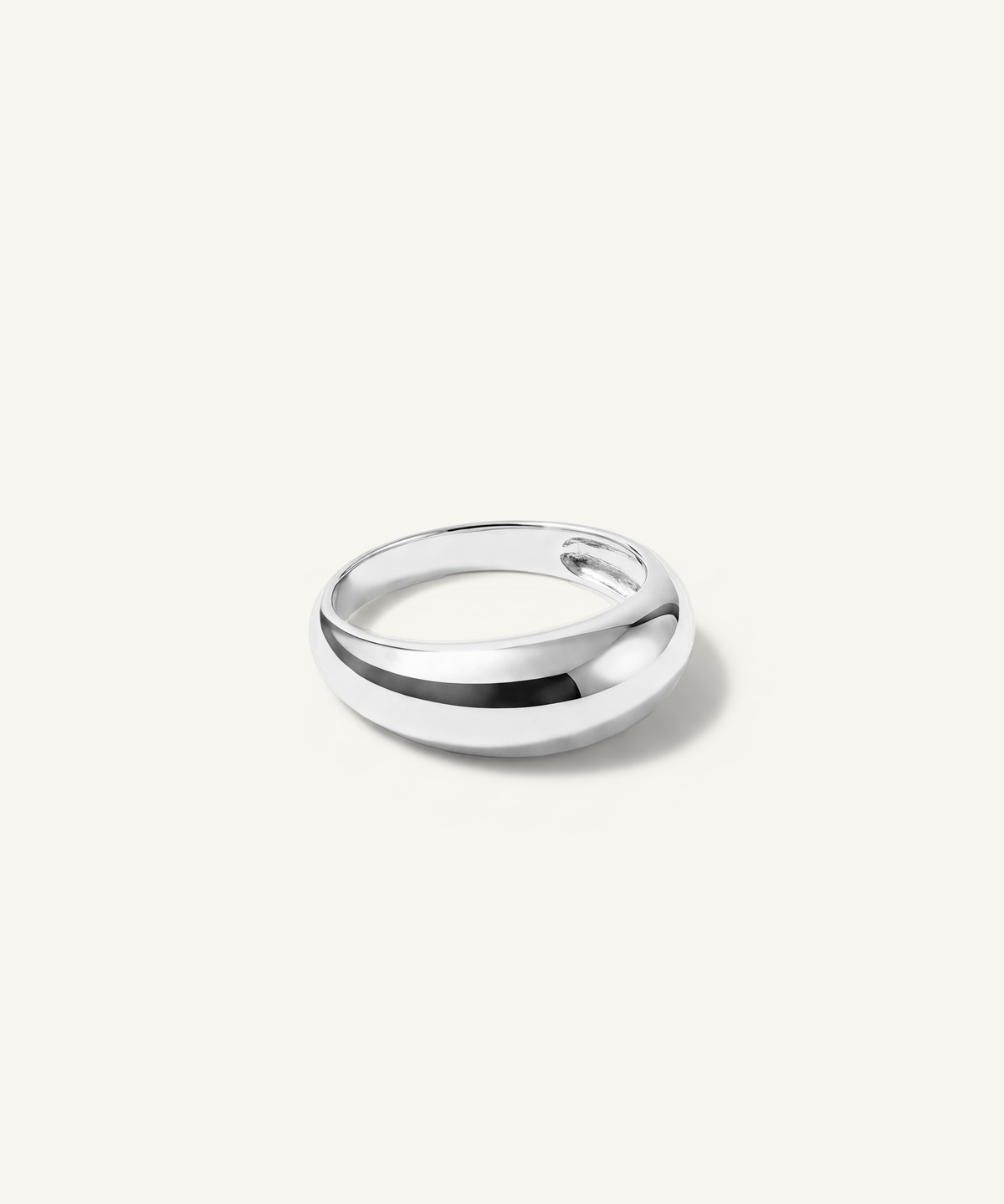 White Gold | Tapered Dome Ring