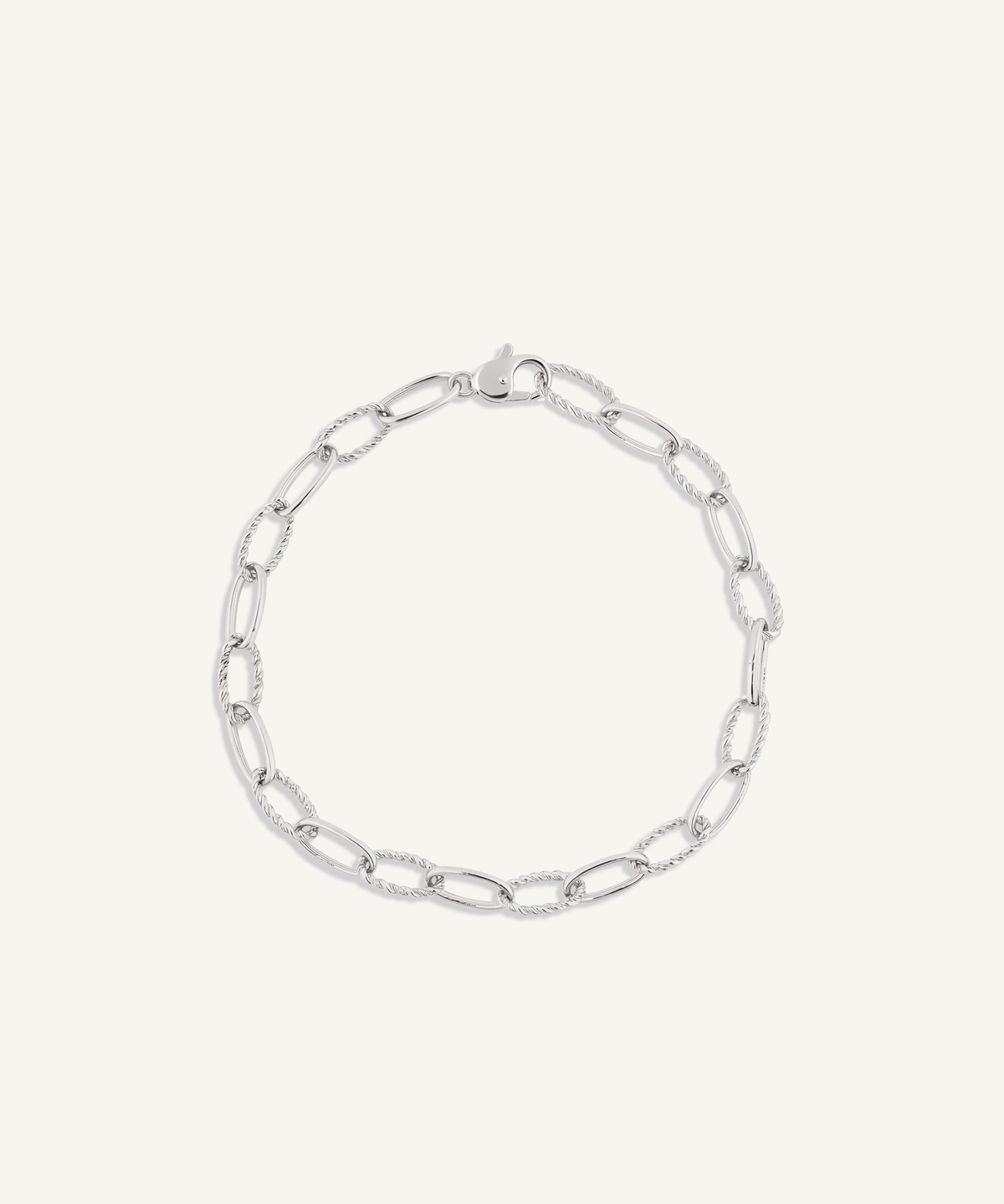 White Gold | Two-Tone Twist Chain Bracelet | Twist chain bracelet in white gold on a white background
