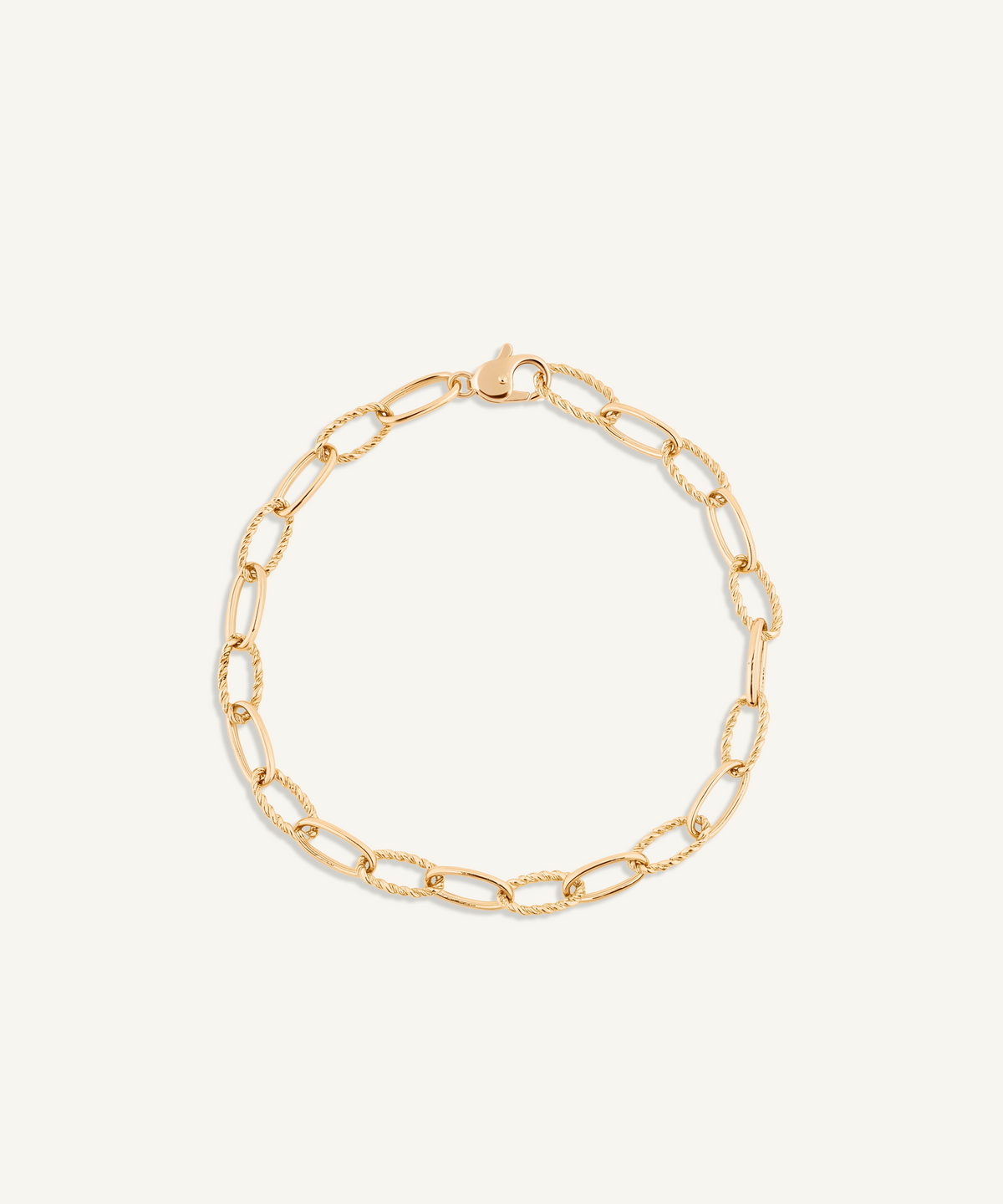 Yellow Gold | Two-Tone Twist Chain Bracelet | Twist chain bracelet in yellow gold on a white background