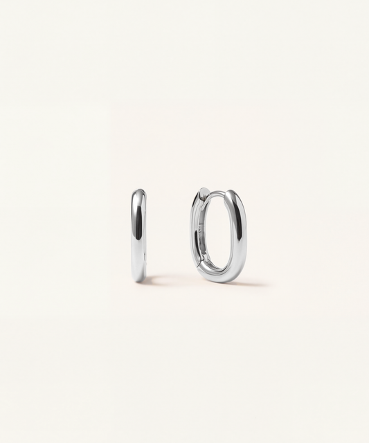 White Gold | U Hoop Earrings