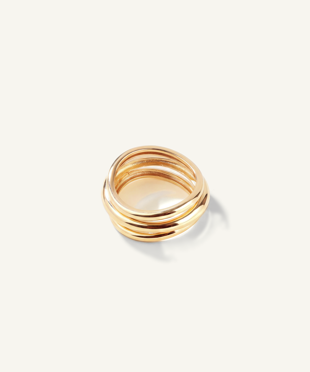 Yellow Gold | Wavy Triple Band Ring, detail