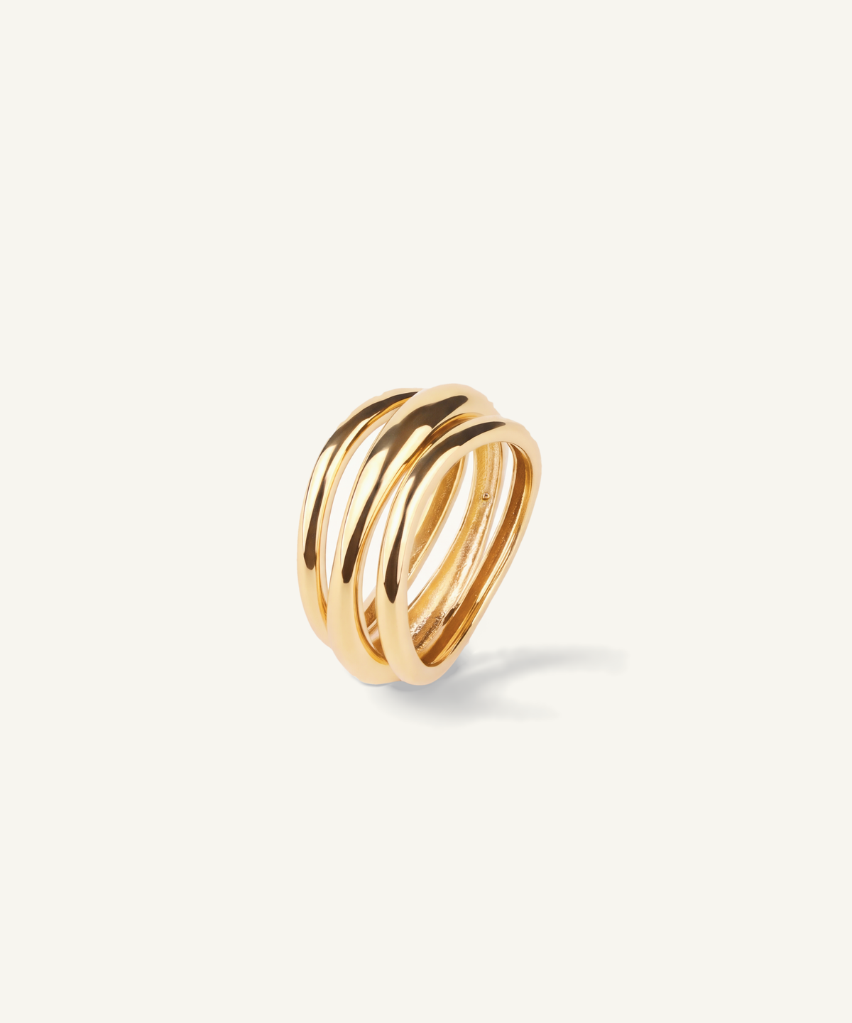 Yellow Gold | Wavy Triple Band Ring, detail 2