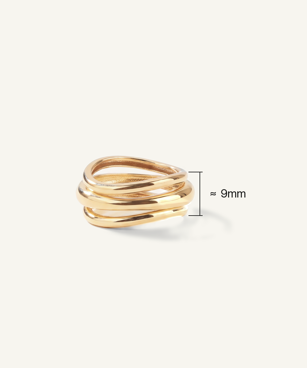 Wavy Triple Band Ring